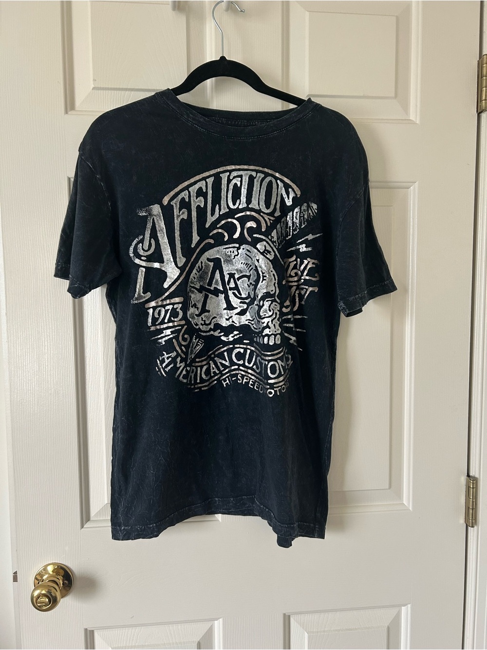 Affliction Black Short-Sleeve Skull Graphic Tee